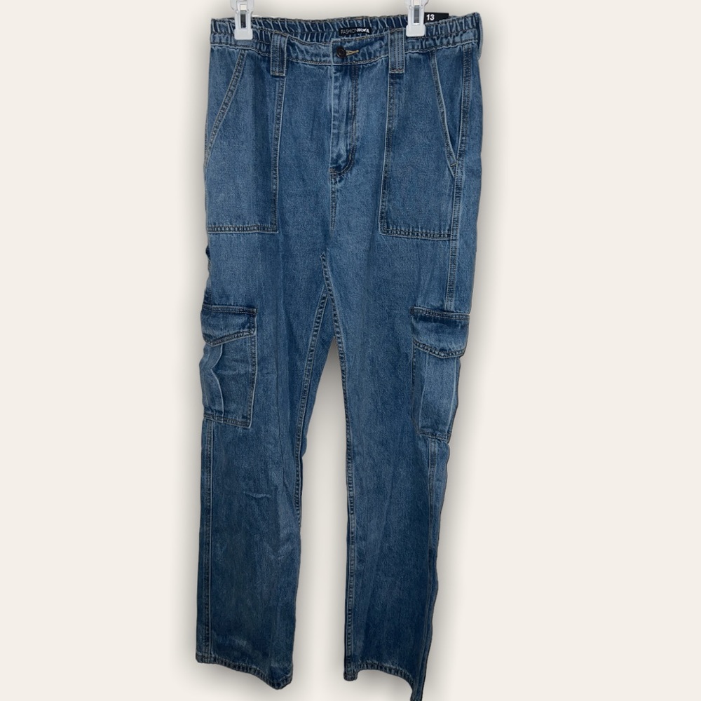 Wide Leg Carpenter Jeans - Medium Blue Wash